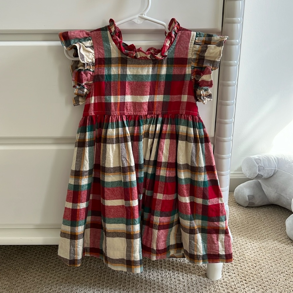 Pink Chicken holiday tartan stevie dress